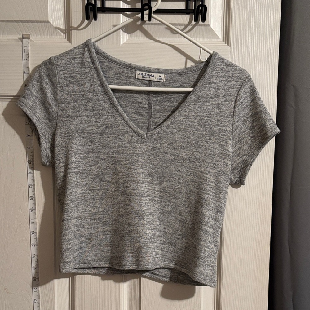 Arizona Jean Company Women's Heather Gray Crop Top